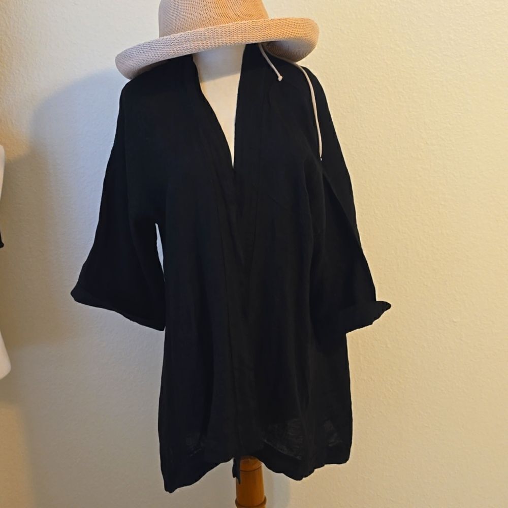 Lands downunder linen open cardigan size large